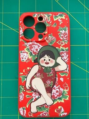 Red Floral Doll Pattern Phone Case - Unbranded